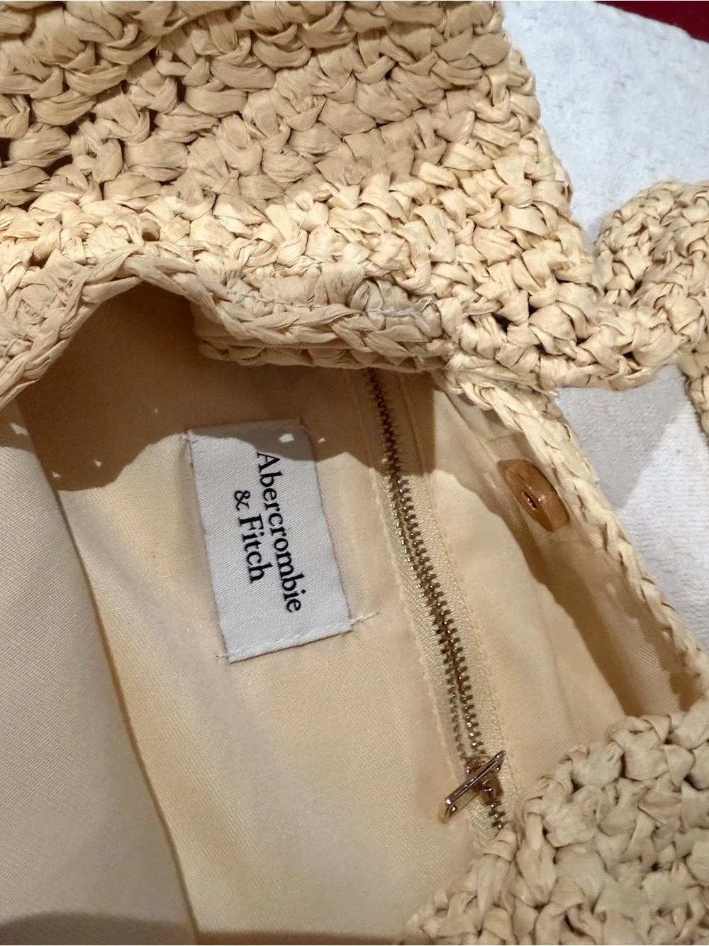 Abercrombie & Fitch Woven Hobo Bag in Natural Tan